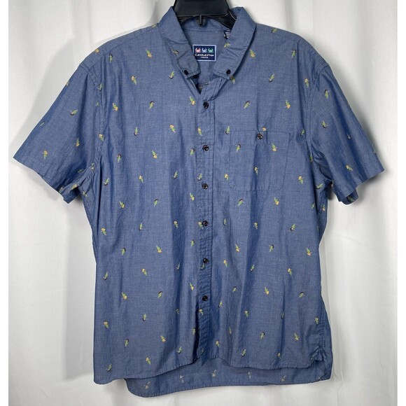 Charleston Threads Dancing Hula Girl Cotton Button Short Sleeve Shirt Sz 2XL - Picture 3 of 8